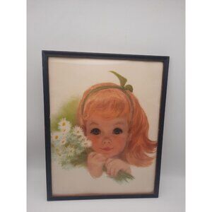 Francis Hook Northern Paper Mills Tissue Child Girl Print 11" x 14" Framed